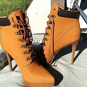 Tan 4.5 to 5 Inch Heel Booties